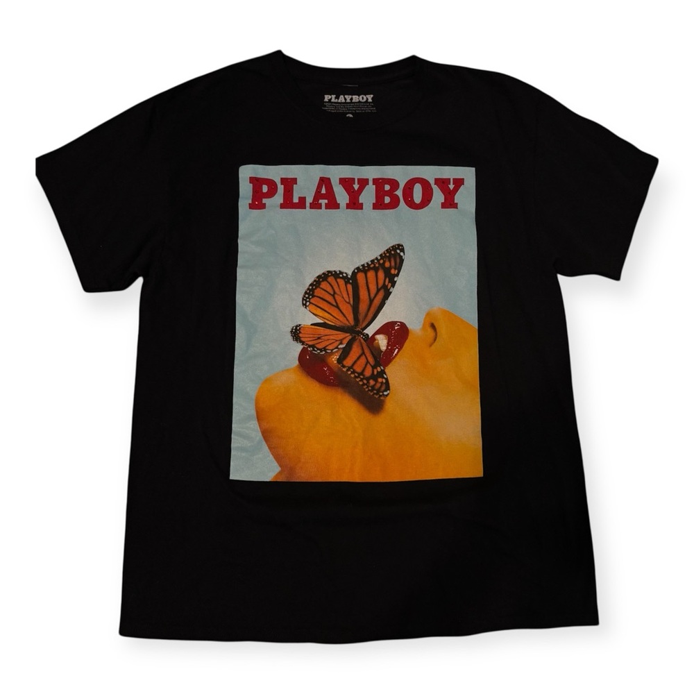 PLAYBOY Black Short Sleeve Graphic Tee